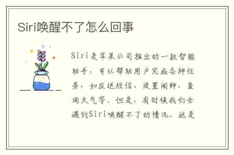 Siri唤醒不了怎么回事(siri唤醒不了怎么回事苹果13)