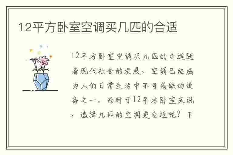 12平方卧室空调买几匹的合适(10平方卧室用多大空调)