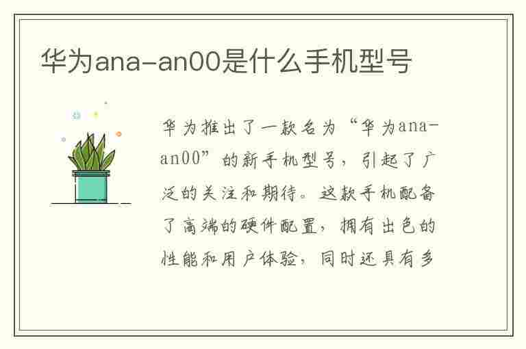 华为ana-an00是什么手机型号