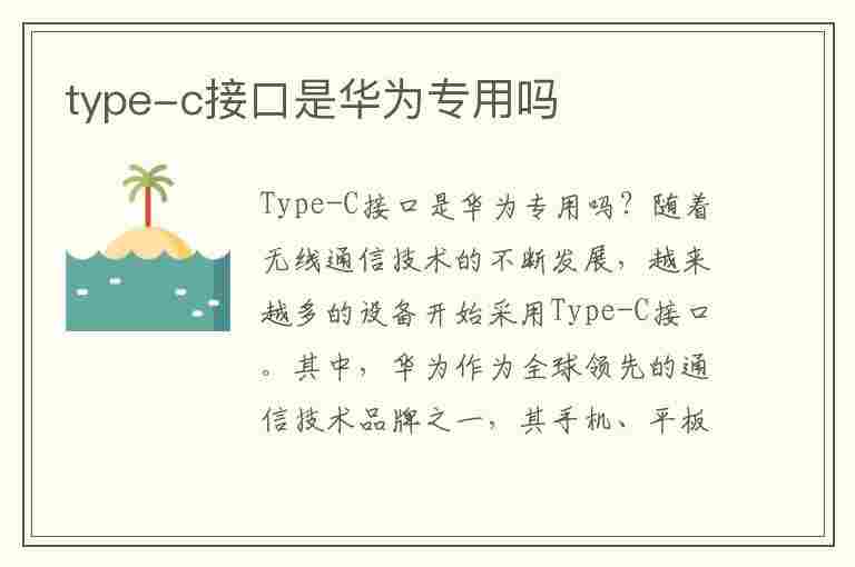 type-c接口是华为专用吗