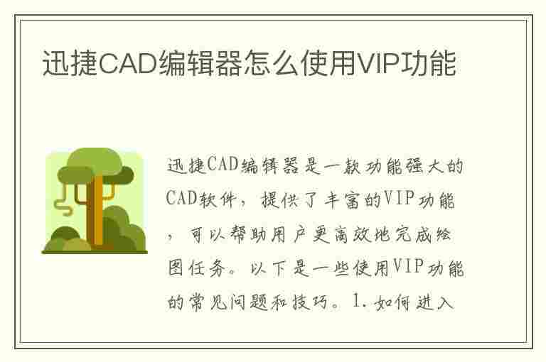 迅捷CAD编辑器怎么使用VIP功能