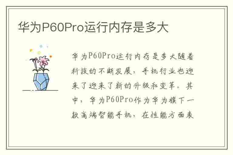 华为P60Pro运行内存是多大