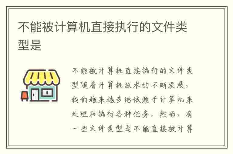 不能被计算机直接执行的文件类型是