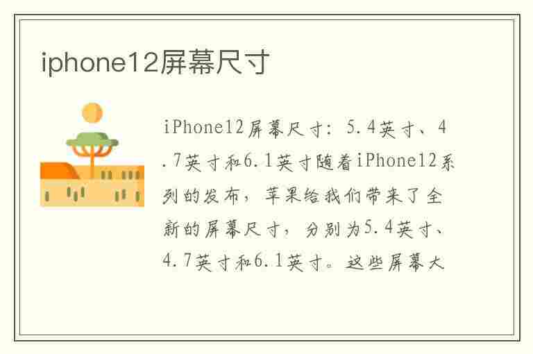 iphone12屏幕尺寸(iphone12屏幕尺寸多大)