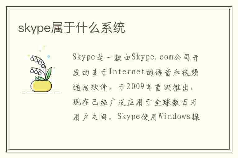 skype属于什么系统(skype属于什么软件)