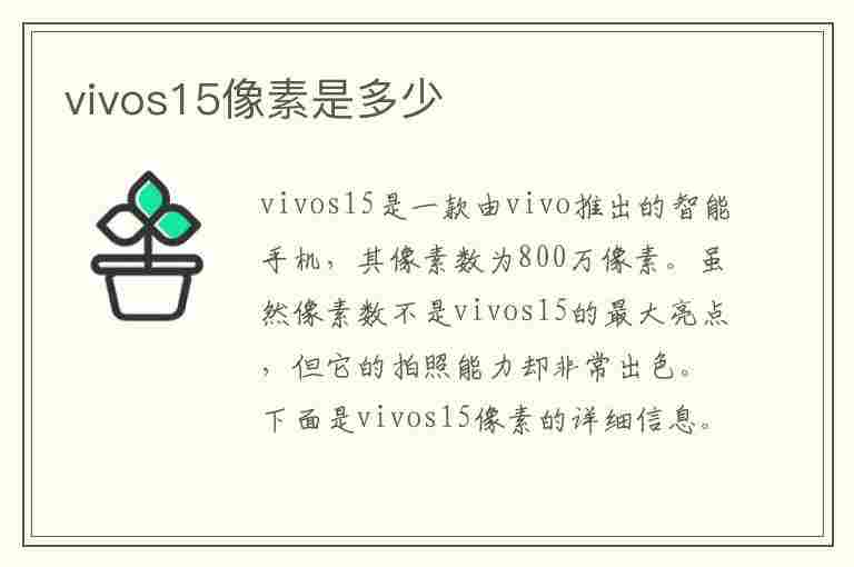 vivos15像素是多少(vivos15像素是多少万)