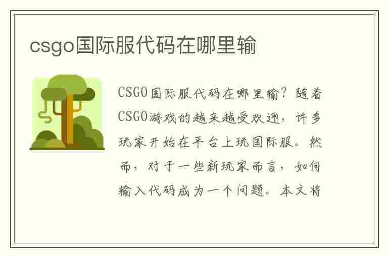 csgo国际服代码在哪里输