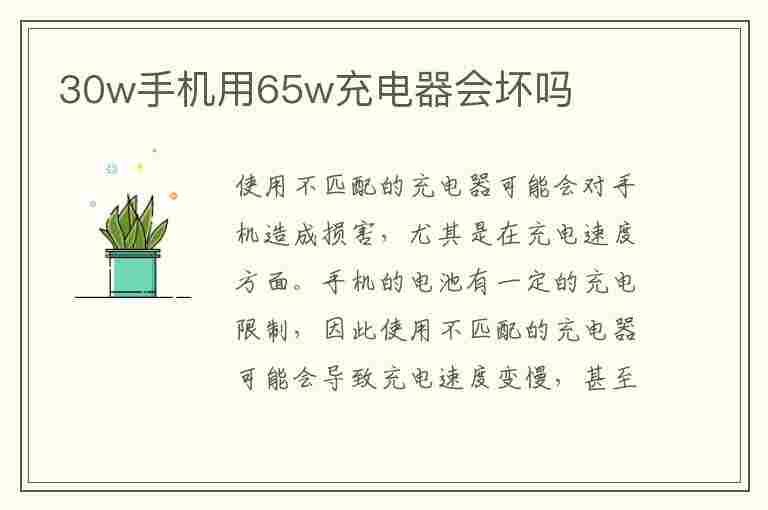 30w手机用65w充电器会坏吗(用66w给40w手机充电会不会伤手机)