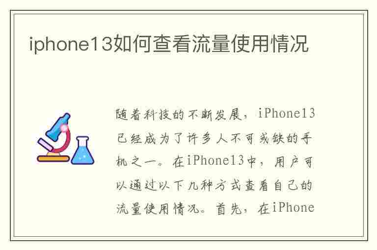 iphone13如何查看流量使用情况