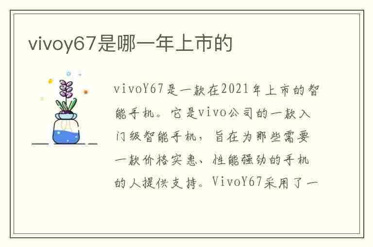 vivoy67是哪一年上市的(vivoy67是哪一年上市的价格)