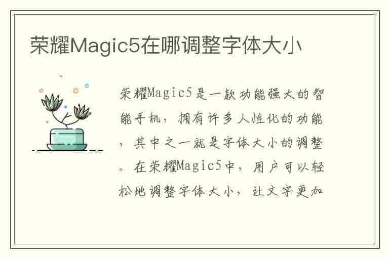 荣耀Magic5在哪调整字体大小