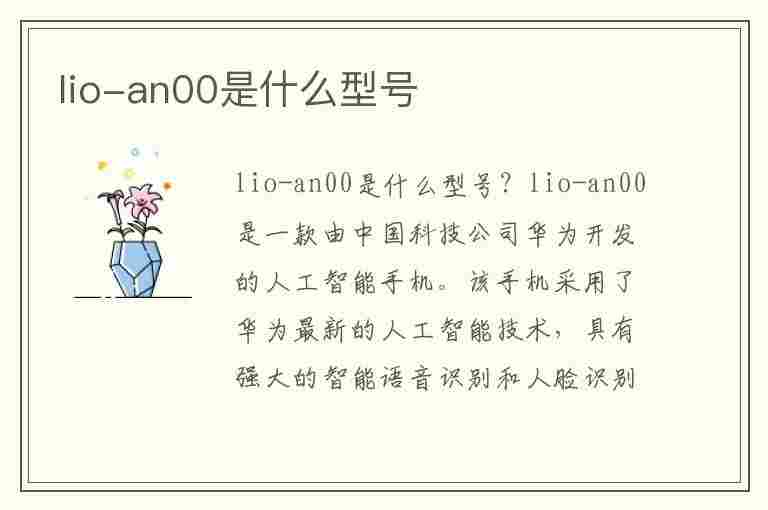 lio-an00是什么型号(lio-an00是什么型号的手机)