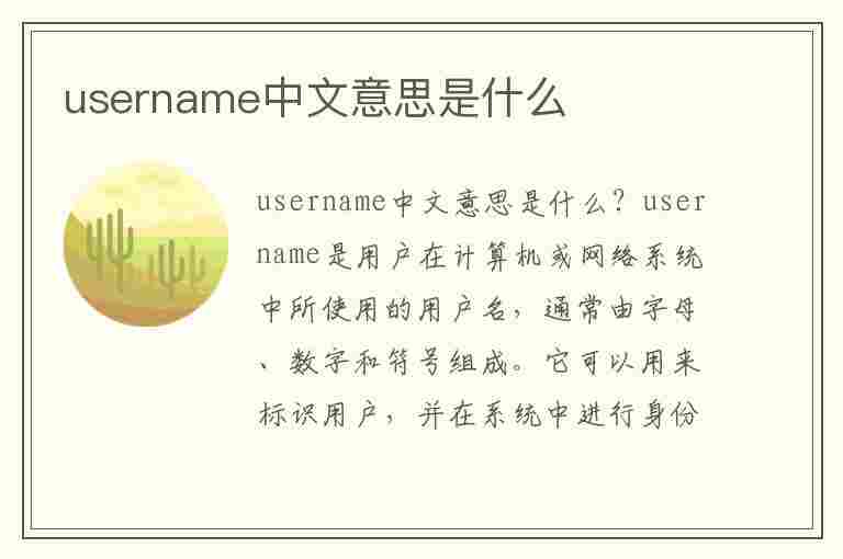 username中文意思是什么