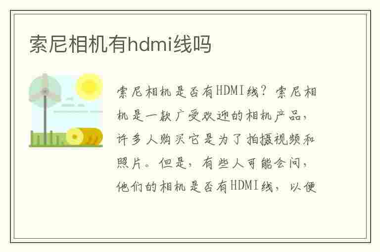 索尼相机有hdmi线吗