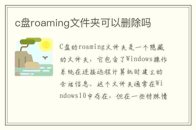 c盘roaming文件夹可以删除吗