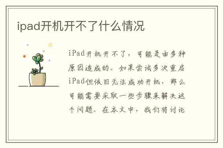 ipad开机开不了什么情况