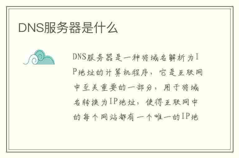 DNS服务器是什么(DNS服务器是什么服务器)