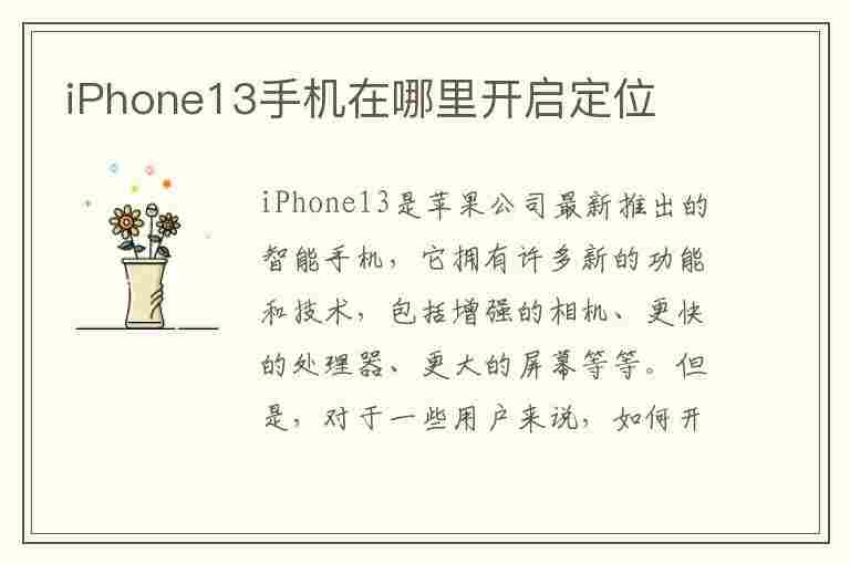 iPhone13手机在哪里开启定位