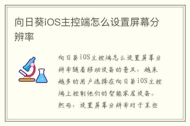 向日葵iOS主控端怎么设置屏幕分辨率