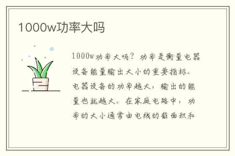 1000w功率大吗(电锅1000w功率大吗)