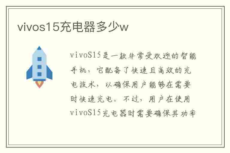 vivos15充电器多少w(vivos15充电器多少w快充)