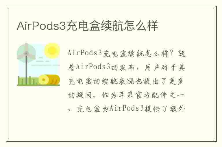 AirPods3充电盒续航怎么样