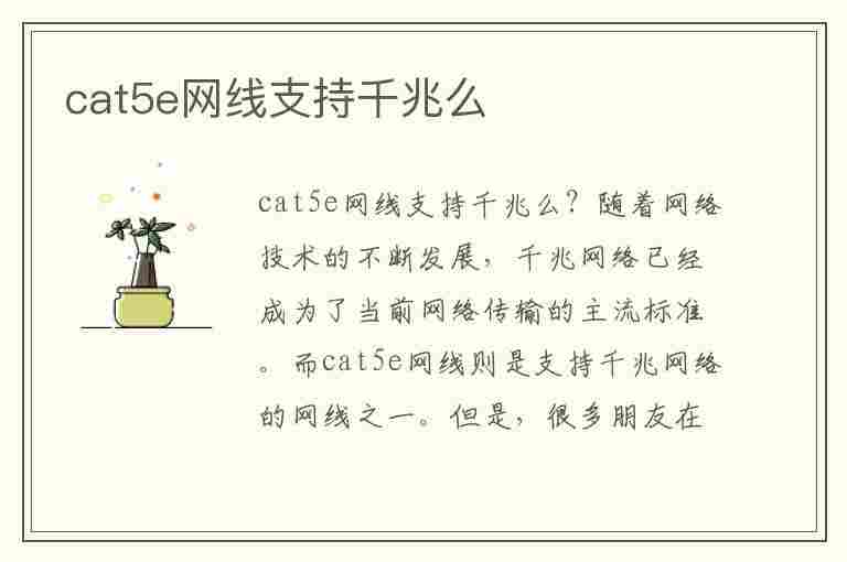 cat5e网线支持千兆么(cat5e网线支持千兆么网线区别)