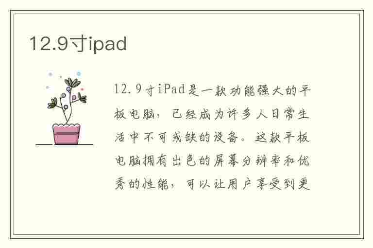 12.9寸ipad(12.9寸ipad pro长宽多少厘米)