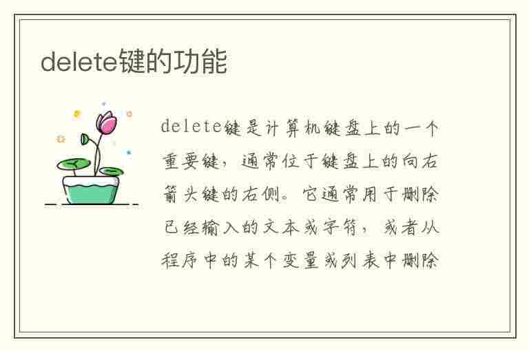 delete键的功能(delete键的功能和作用)