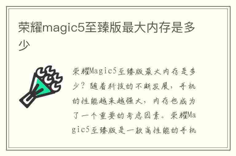 荣耀magic5至臻版最大内存是多少