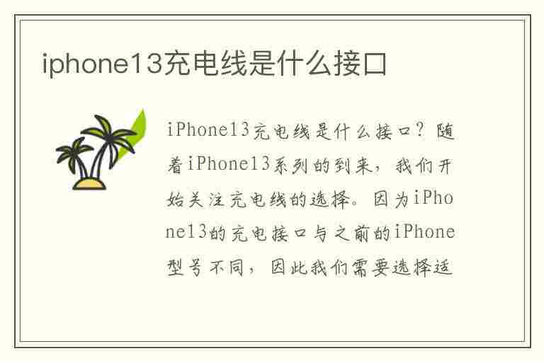 iphone13充电线是什么接口