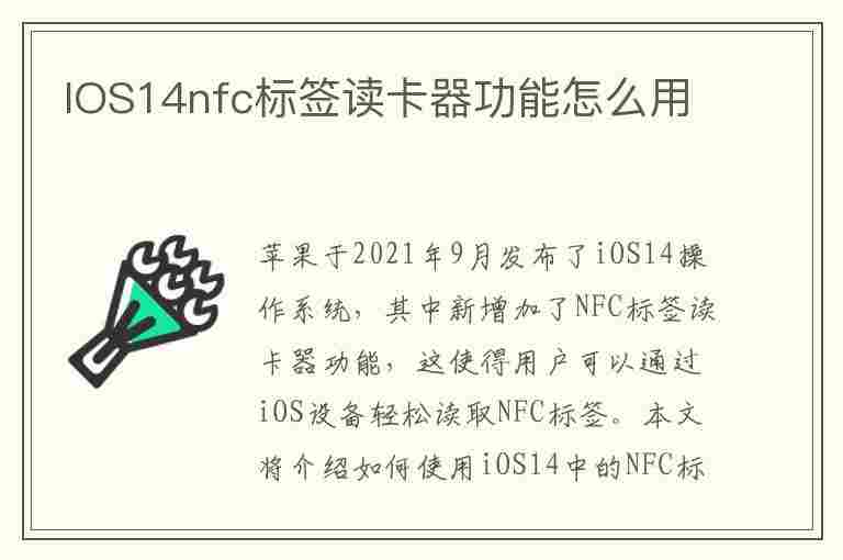 IOS14nfc标签读卡器功能怎么用