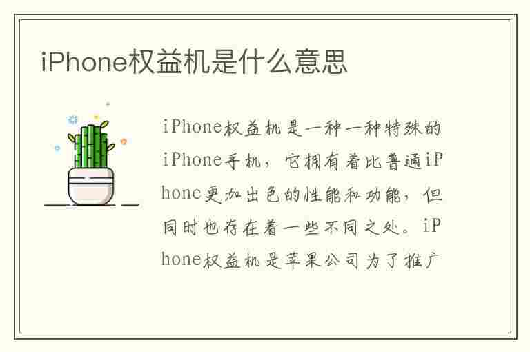 iPhone权益机是什么意思