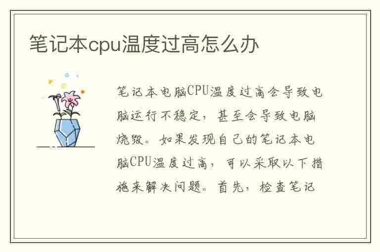 笔记本cpu温度过高怎么办