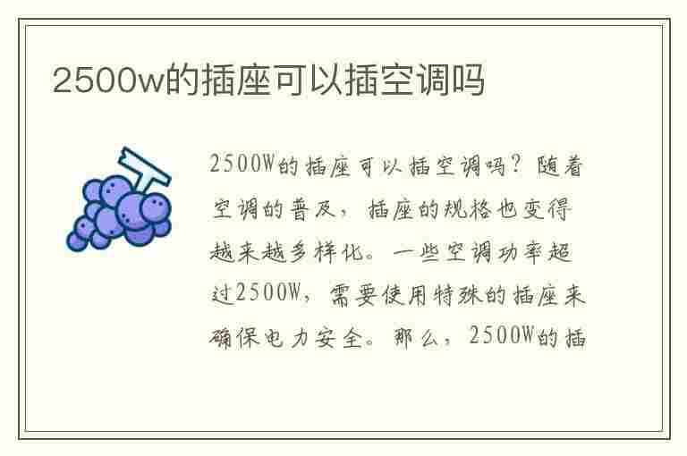 2500w的插座可以插空调吗(2500w功率可以承受多少电器)