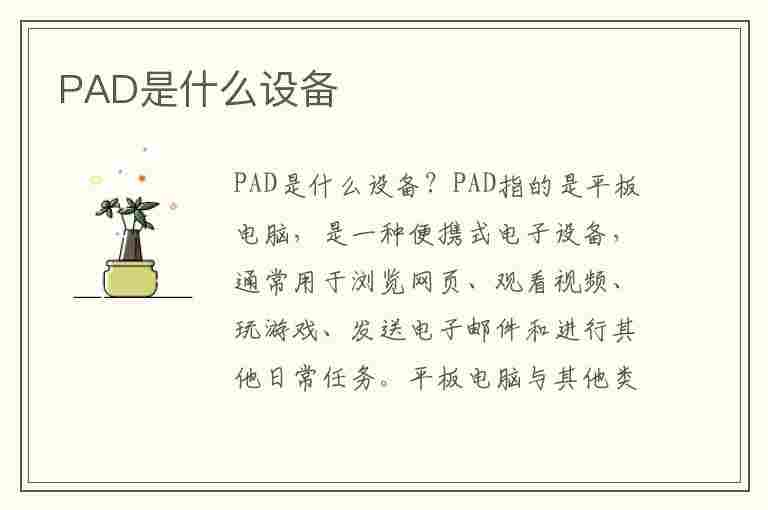 PAD是什么设备(pc是什么意思)