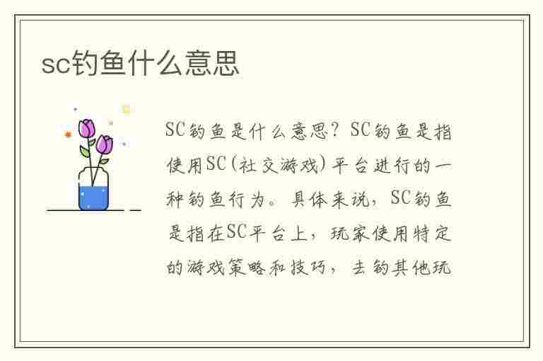 sc钓鱼什么意思(sc钓鱼什么意思啊)