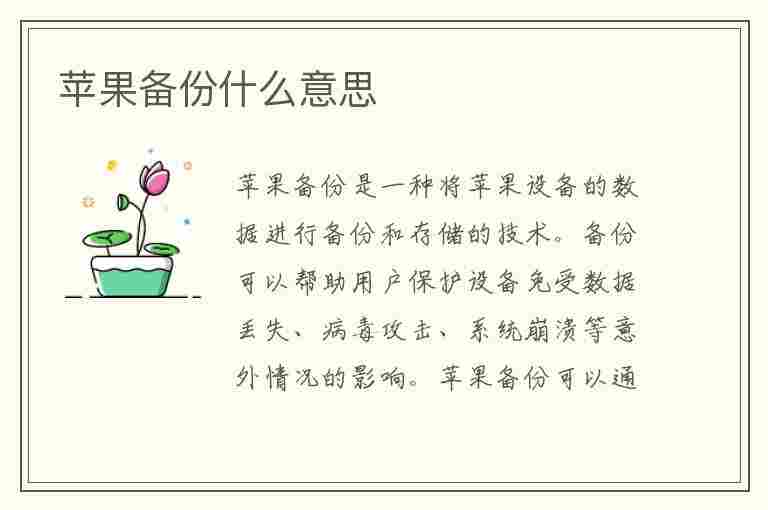 苹果备份什么意思(苹果备份什么意思可以不备份吗)