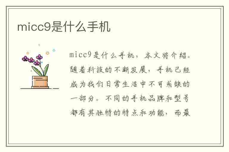 micc9是什么手机(MICC9是什么手机型号)