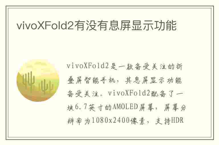 vivoXFold2有没有息屏显示功能