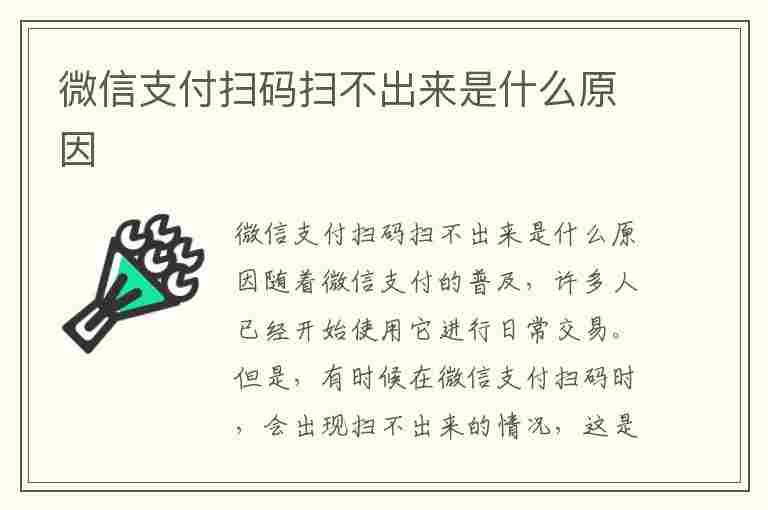 微信支付扫码扫不出来是什么原因