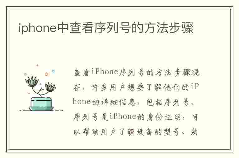 iphone中查看序列号的方法步骤