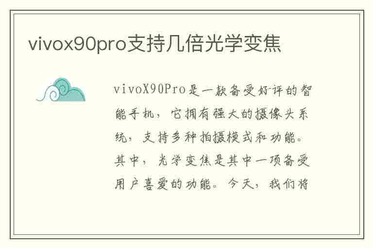 vivox90pro支持几倍光学变焦