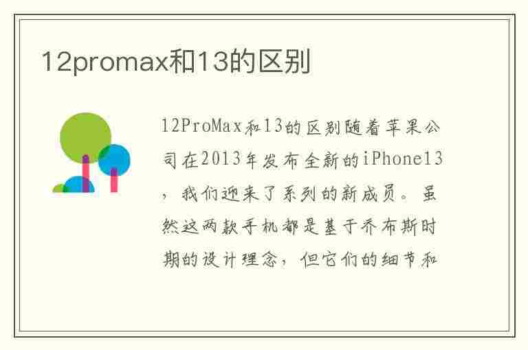 12promax和13的区别(苹果12promax和13的区别)