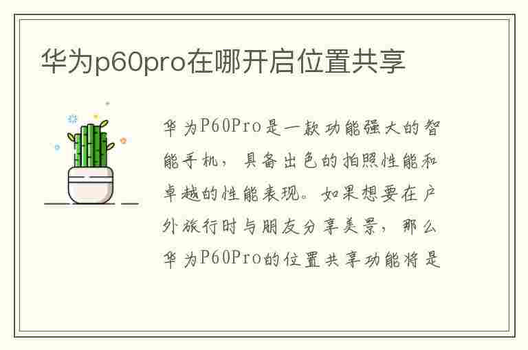 华为p60pro在哪开启位置共享