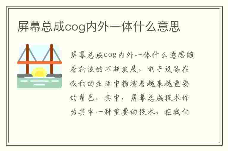 屏幕总成cog内外一体什么意思