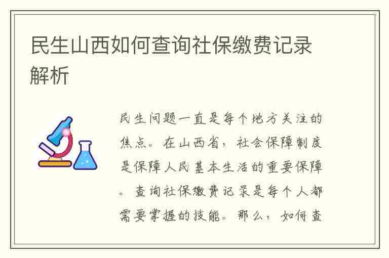 民生山西如何查询社保缴费记录解析