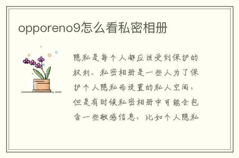 opporeno9怎么看私密相册