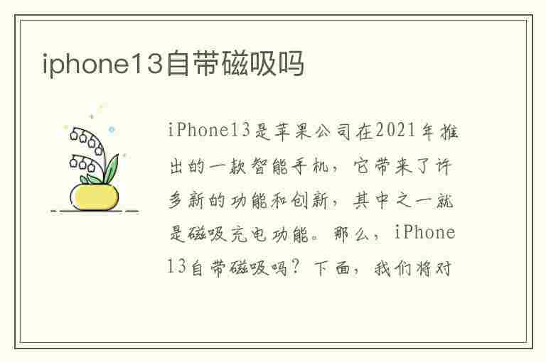 iphone13自带磁吸吗(iPhone13自带磁吸吗)