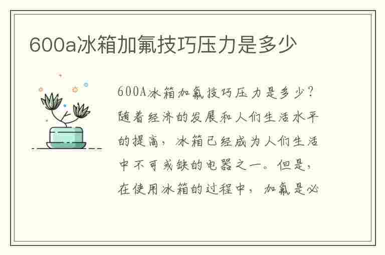 600a冰箱加氟技巧压力是多少(600a冰箱加氟技巧压力是多少怎么升20O克的小沸瓶)